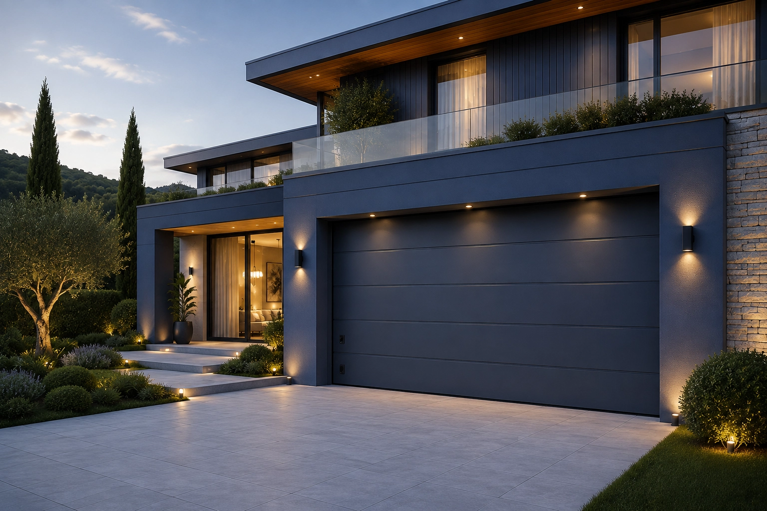 Modern garage door exterior
